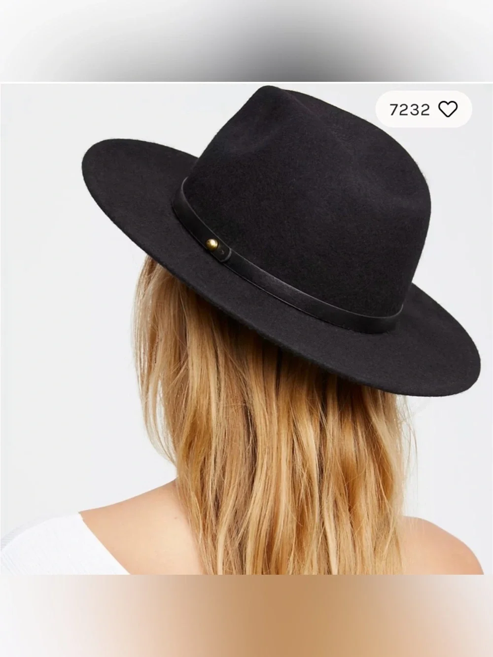 Free People Black Wool Wide Brim Fedora Rancher Hat one size winter fall boho